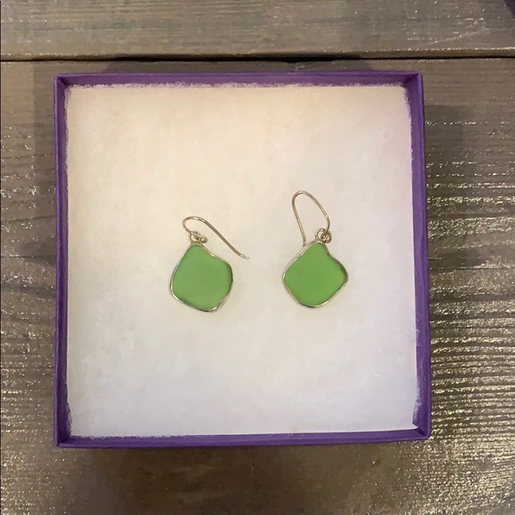 Blondstone Green Seaglass Earrings